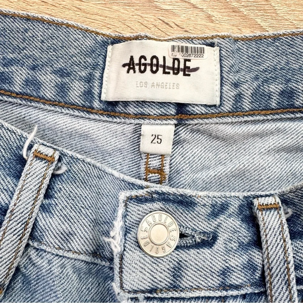 AGOLDE 90s Long Jean Shorts Blue in Force 25
